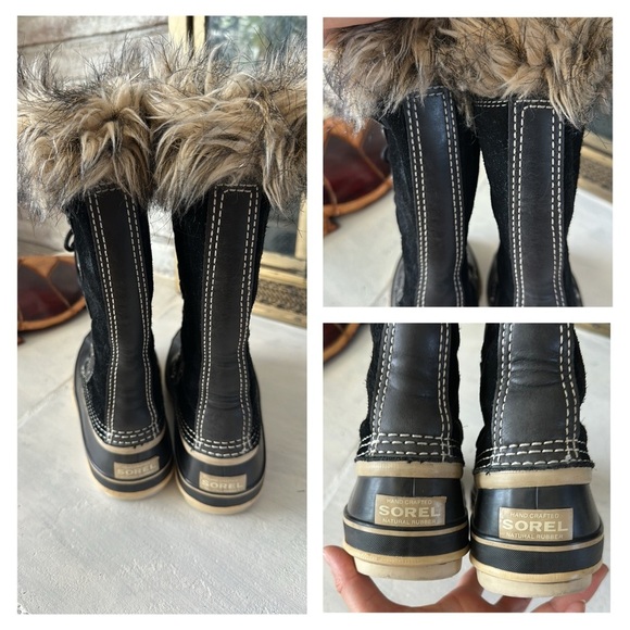 Sorel Women’s Joan of Arctic Waterproof Winter Boots Black Suede Rubber Size 7 - Picture 12 of 16